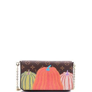 Louis Vuitton Felicie Pochette Yayoi Kusama Pumpkins Monogram Canvas Brown